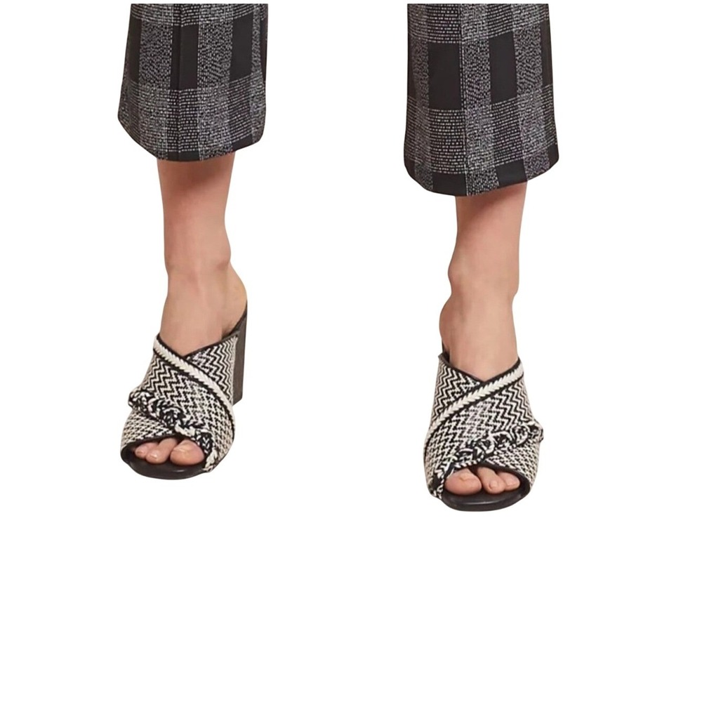 Kelsi Dagger Slip On Block Heels Black & White Chevron Classic Preppy Office‎ 8